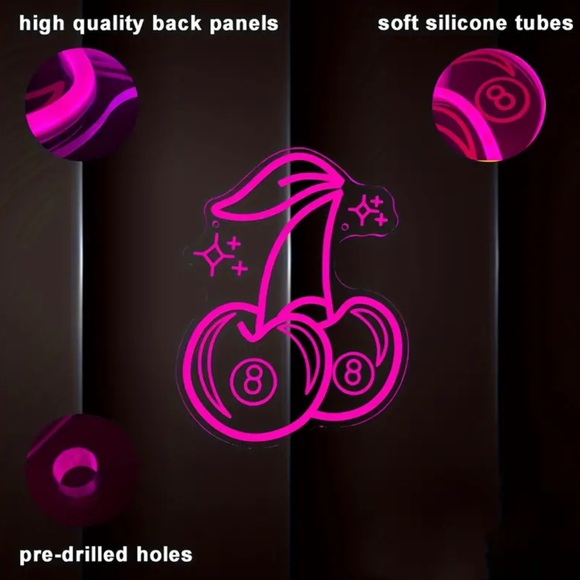 8Ball cherries neon sign - Picture 3 of 5